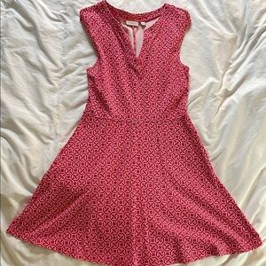 NY & Co. Red Geo Patterned Dress - Medium